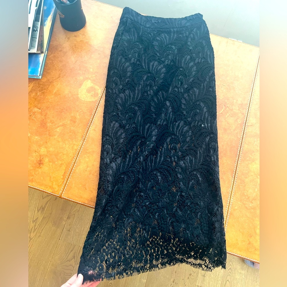 Stella McCartney black and grey lace skirt